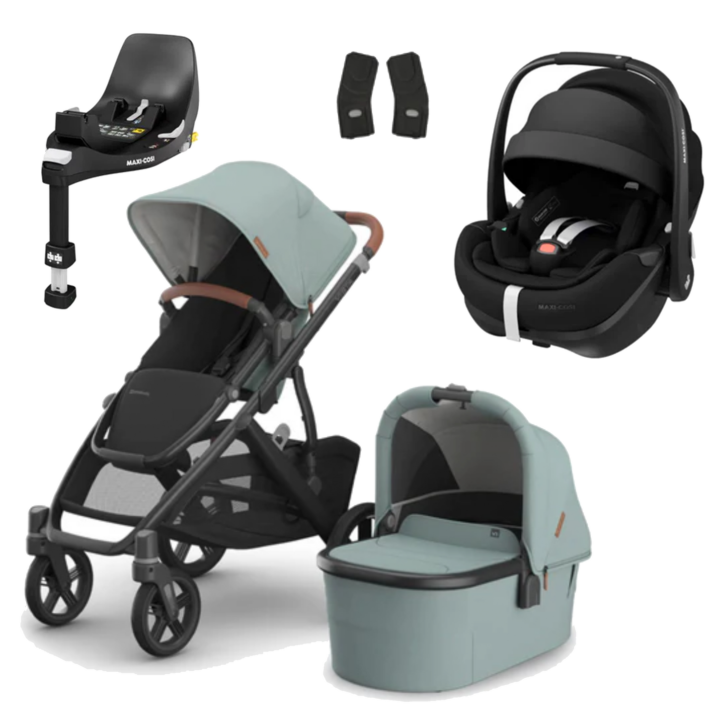 UPPAbaby Vista V3 Buggy with Maxi Cosi Pebble 360 Pro2 and Familyfix Pro Isofix Base