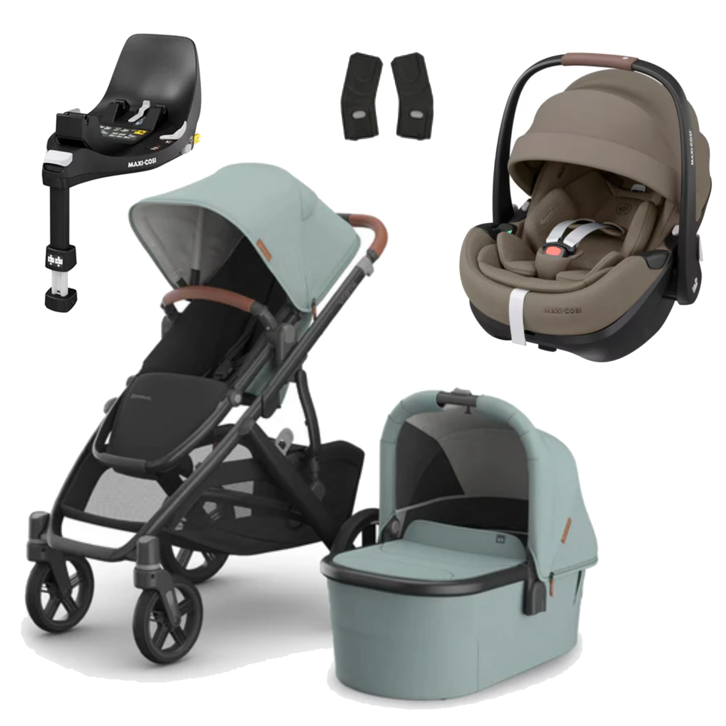 UPPAbaby Vista V3 Buggy with Maxi Cosi Pebble 360 Pro2 and Familyfix Pro Isofix Base