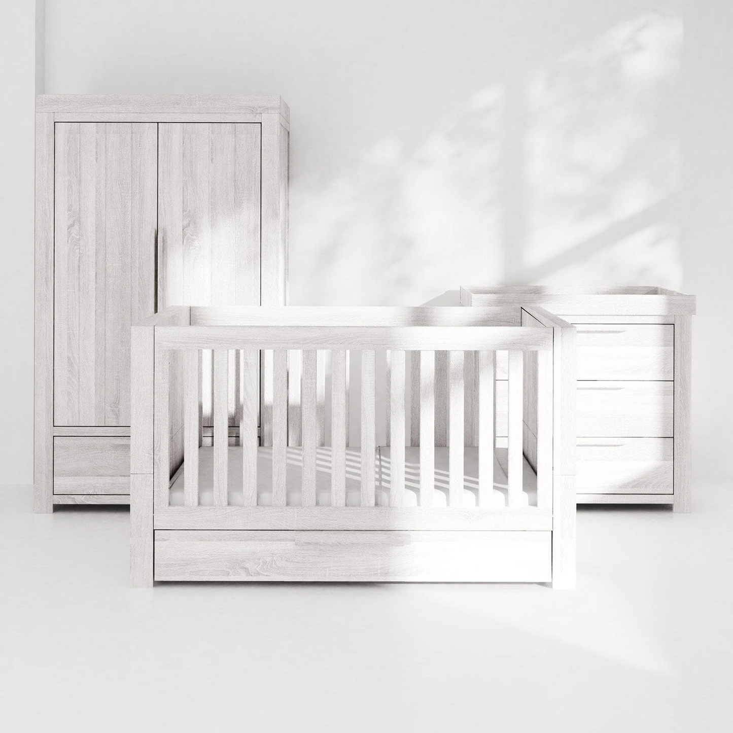 Mamas & Papas Franklin 3 Piece Range with Cot Bed, Dresser Changer and Wardrobe