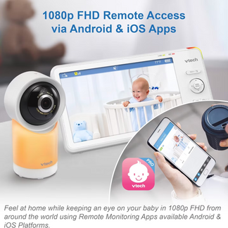 VTech 7-inch Smart Video Monitor with Wifi, Pan & Tilt - RM7766HD