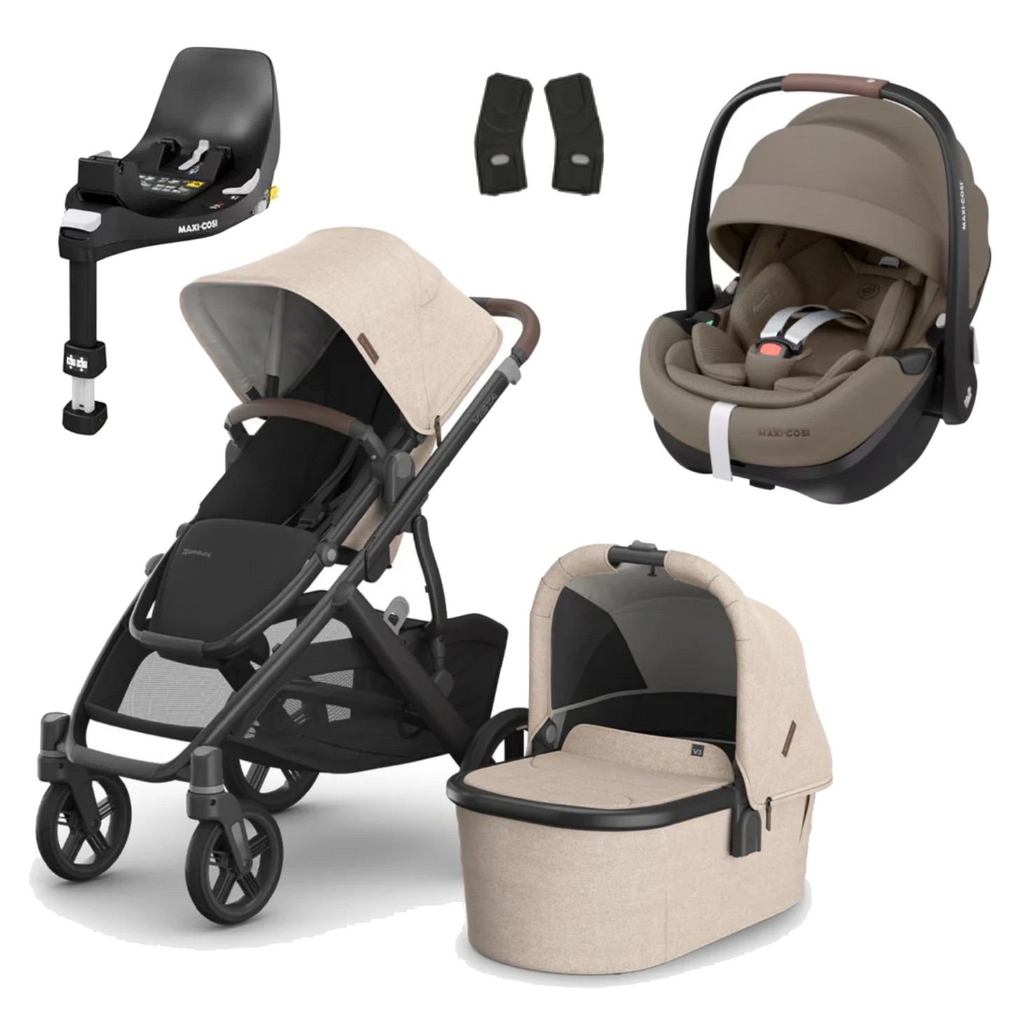 UPPAbaby Vista V3 Buggy with Maxi Cosi Pebble 360 Pro2 and Familyfix Pro Isofix Base