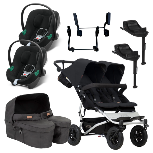 Mountain Buggy Duet Twin Travel System with Cybex Aton B2 and Bases