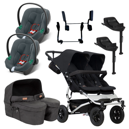 Mountain Buggy Duet Twin Travel System with Cybex Aton B2 and Bases