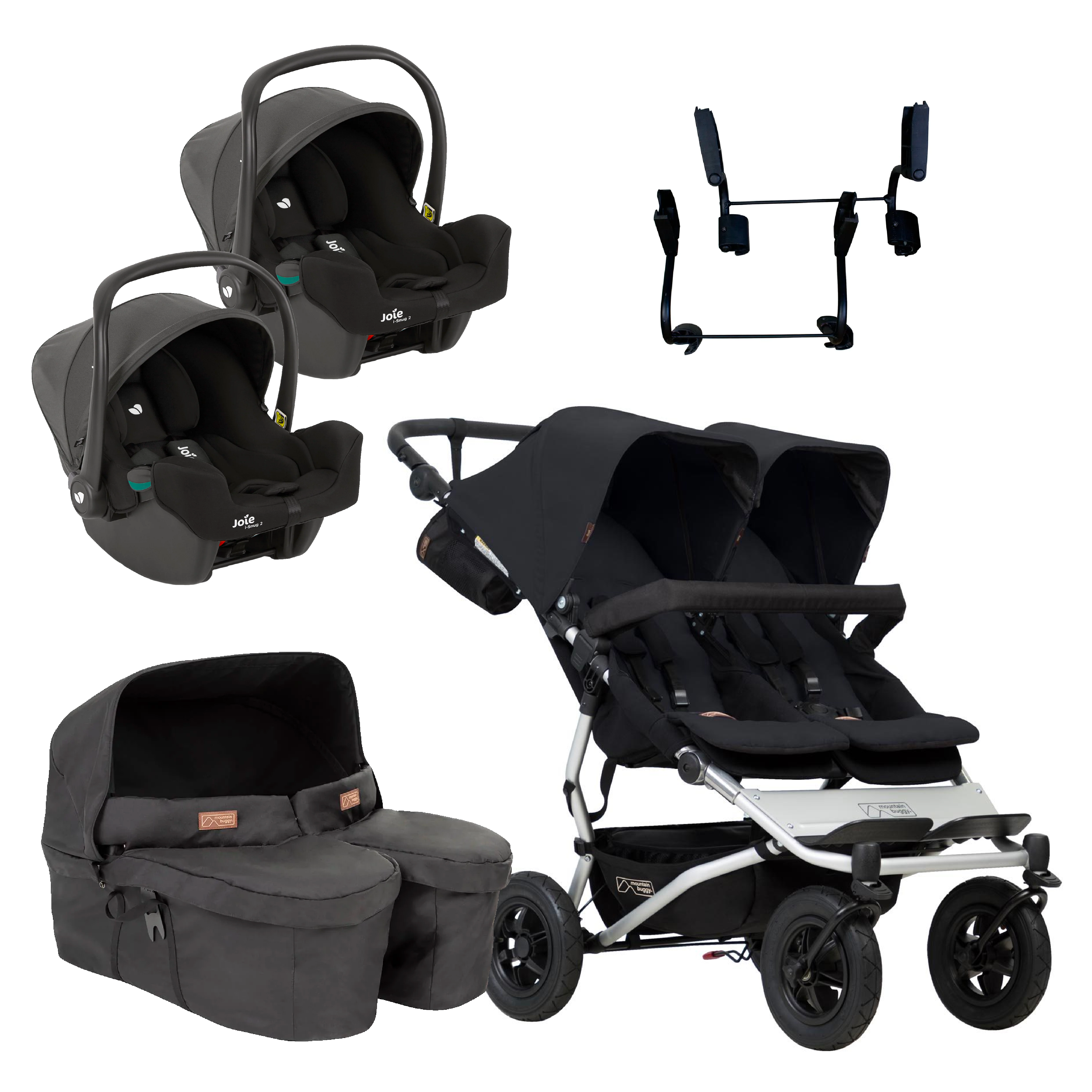 Mountain Buggy Duet Twin Travel System with Joie iSnug 2 Car Seats BabyDoc Shop Ireland