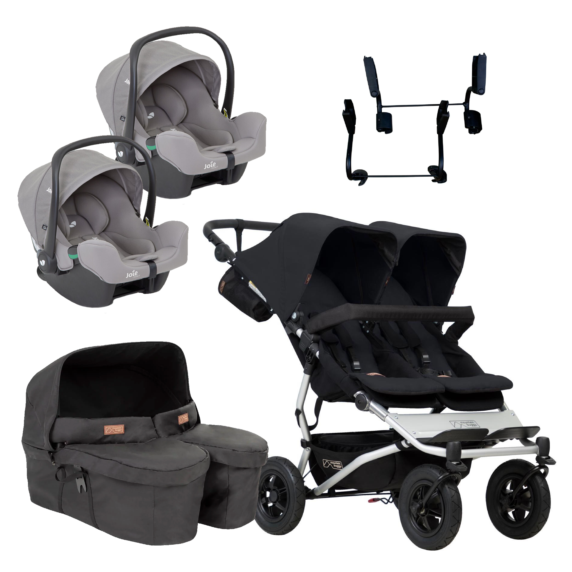 Mountain Buggy Duet Twin Travel System with Joie iSnug 2 Car Seats BabyDoc Shop Ireland
