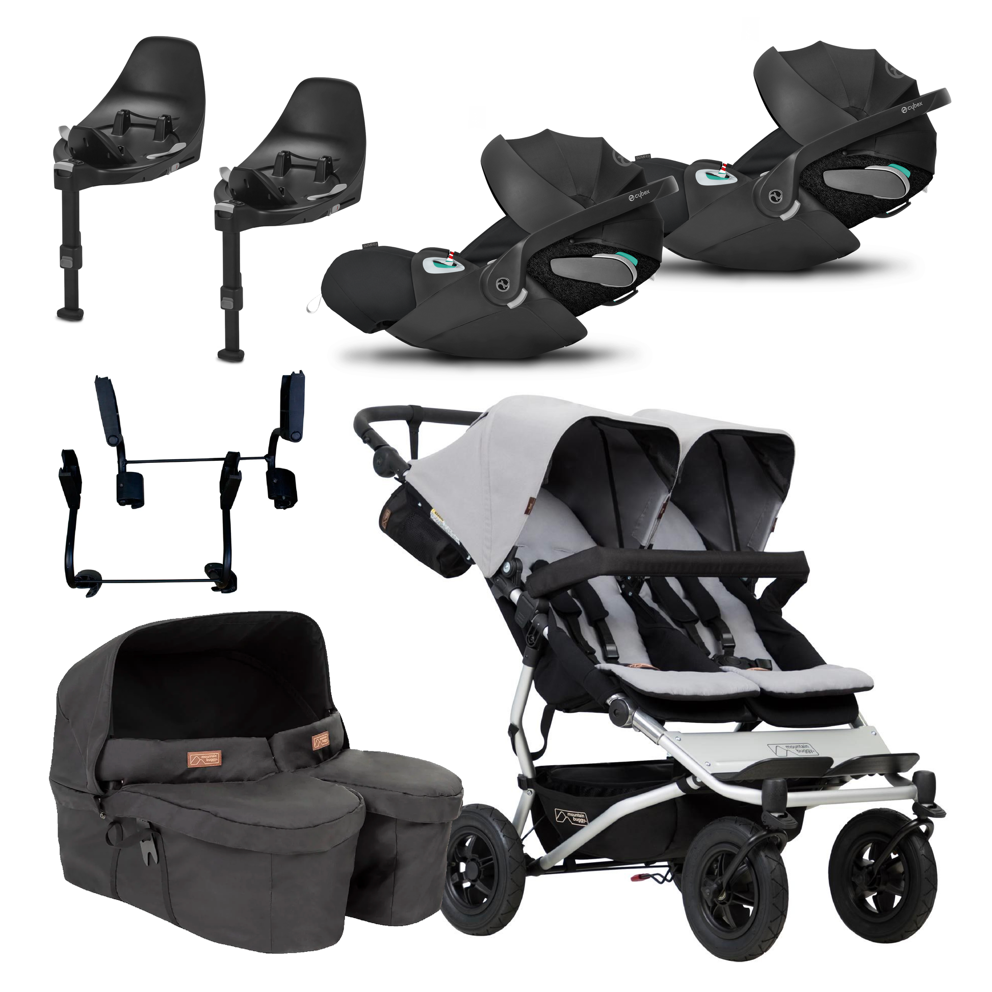 Mountain Buggy Duet Twin Bundle with Cybex Cloud T and Bases