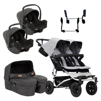 Mountain Buggy Duet Twin Bundle with Joie iSnug 2 iSize Car Seats