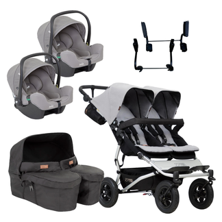 Mountain Buggy Duet Twin Travel System with Joie iSnug 2 Car Seats