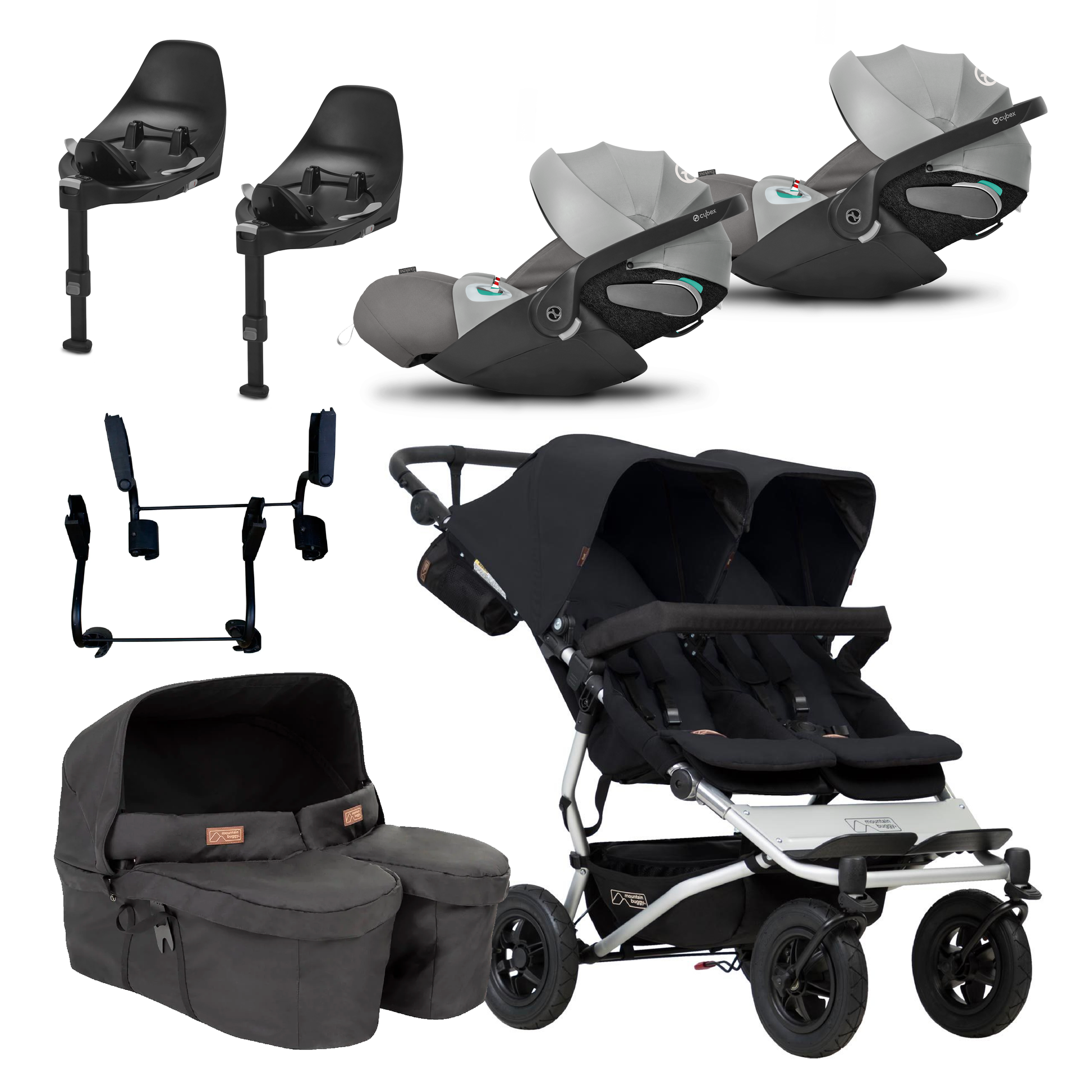 Mountain Buggy Duet Twin Travel System with Cybex Cloud T Car Seat