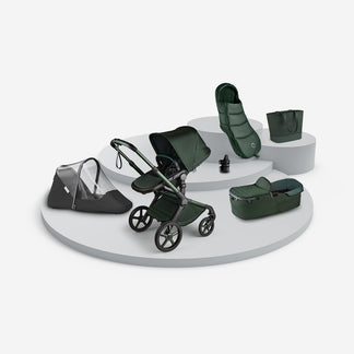 Bugaboo Fox 5 Noir Limited Edition Midnight Green Complete Pushchair Bundle