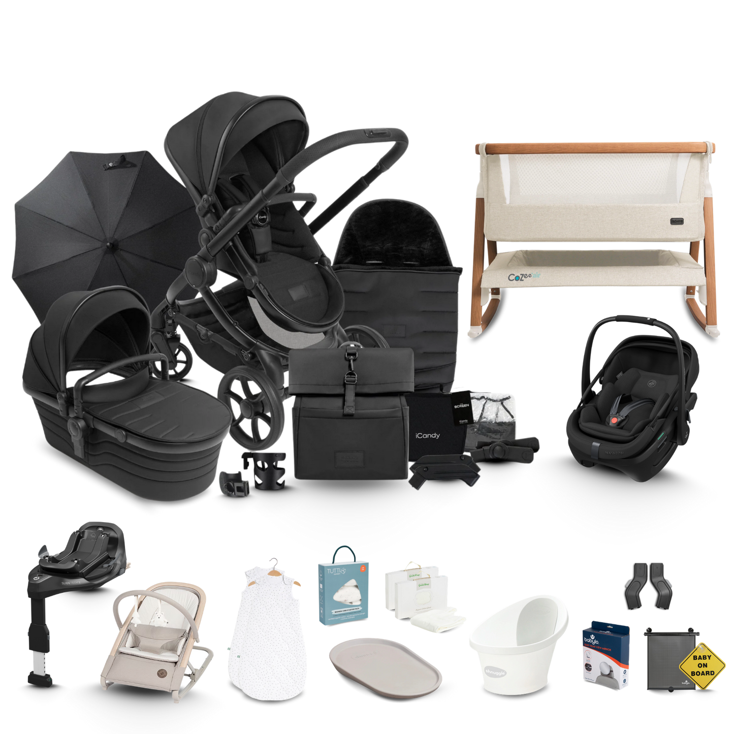iCandy Peach 7 Studio Complete Newborn Bundle and Travel System with Maxi Cosi Pebble Pro2 Car Seat and Familyfix Pro Base