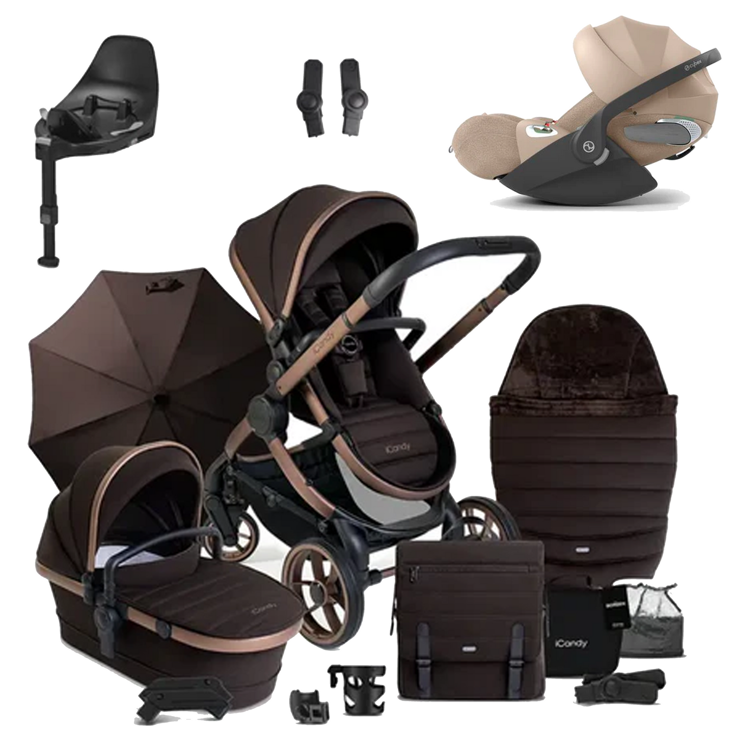 iCandy Peach 7 Pushchair Bundle with Cybex Cloud T and Base T