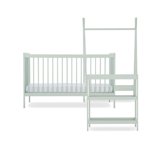 CuddleCo Nola 3 Piece Set with Cot Bed, Open Changer and Clothes Rail