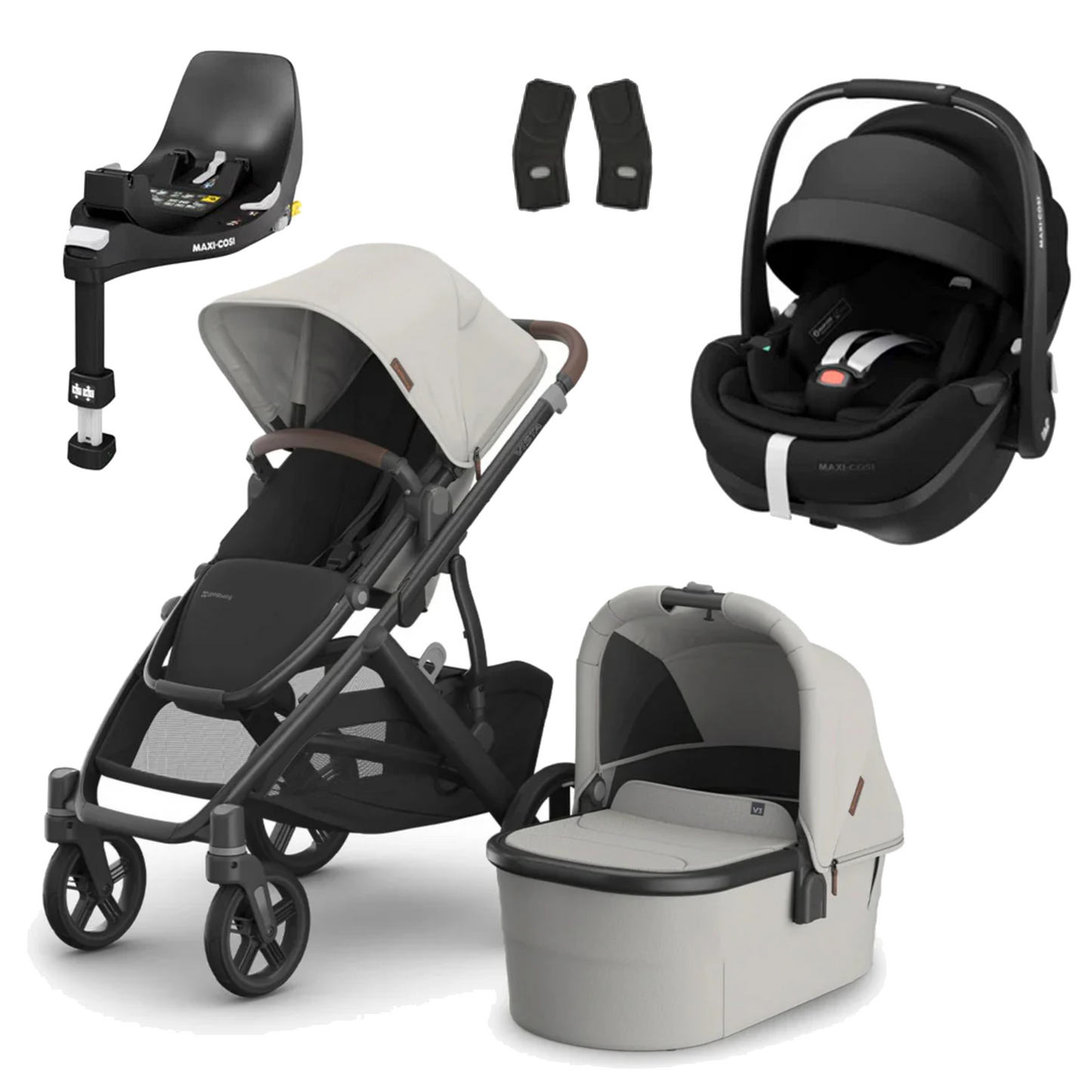 UPPAbaby Vista V3 Buggy with Maxi Cosi Pebble 360 Pro2 and Familyfix Pro Isofix Base