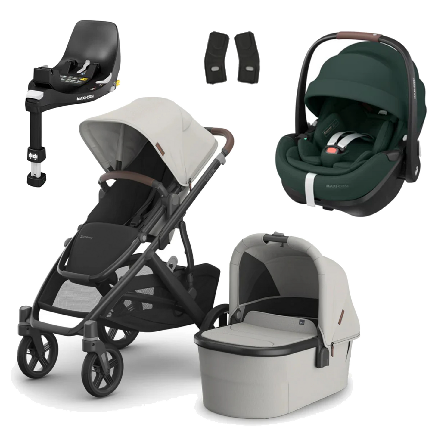 UPPAbaby Vista V3 Buggy with Maxi Cosi Pebble 360 Pro2 and Familyfix Pro Isofix Base