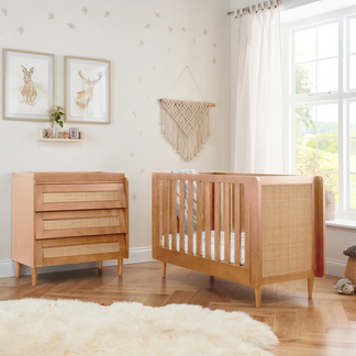 Tutti Bambini Japandi Mini 2 Piece with Cot Bed and Dresser