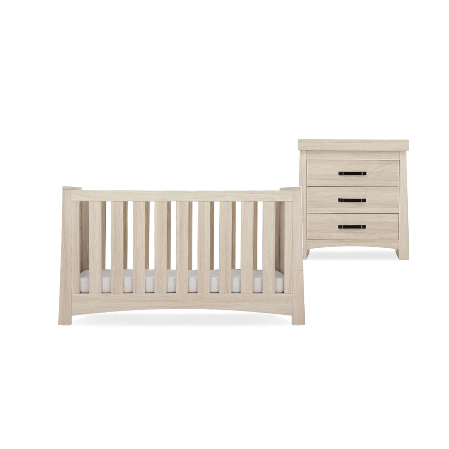 CuddleCo Isla 2 Piece Set with Cot Bed and Drawer Dresser