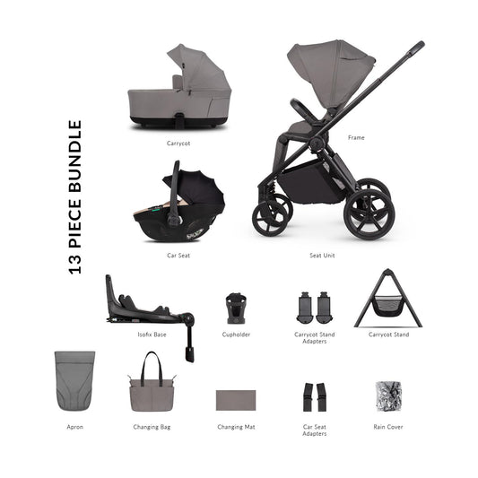Venicci Claro 2 - 4 in 1 Buggy with Venicci Tiago 360 Car Seat and Carrycot Stand