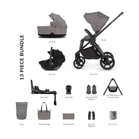 Venicci Claro 2 - 4 in 1 Buggy with Venicci Tiago 360 Car Seat and Carrycot Stand