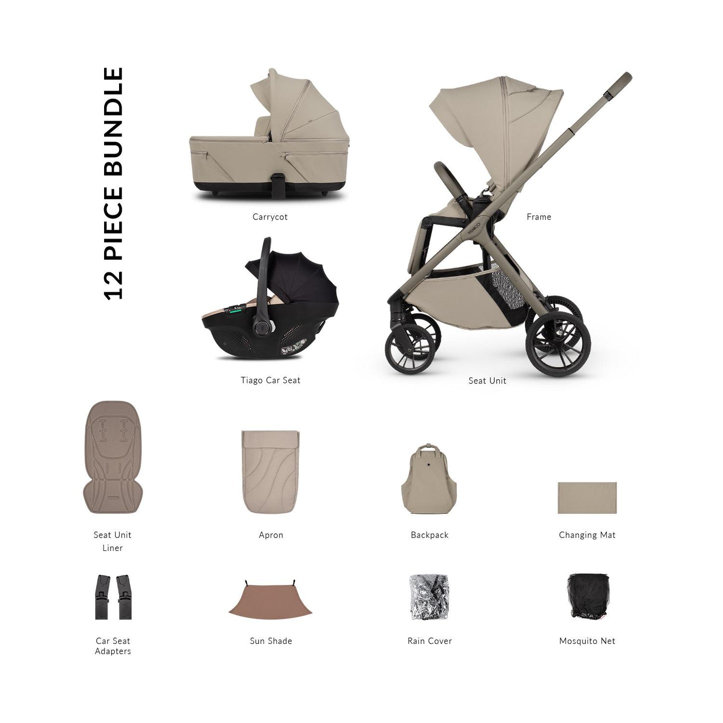 Venicci Tila - 3 in 1 Buggy with Venicci Tiago 360 Car Seat