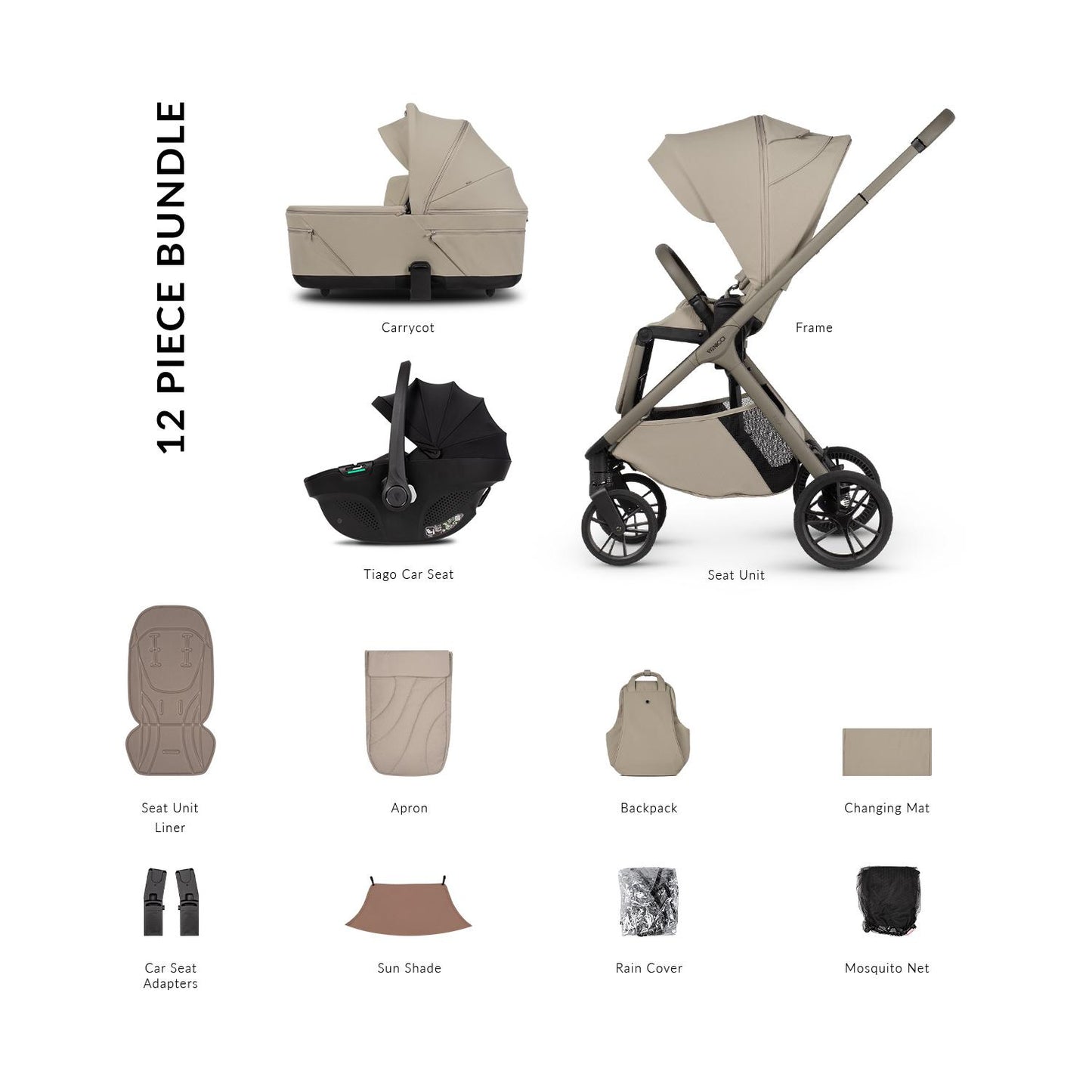 Venicci Tila - 3 in 1 Buggy with Venicci Tiago 360 Car Seat