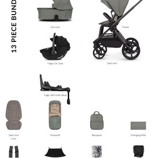Venicci Upline 3 - 3-in-1 Comfort Travel System Bundle with Venicci Tiago Infant Car Seat