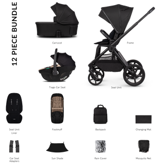 Venicci Upline 3 - 3-in-1 Comfort Travel System Bundle with Venicci Tiago Infant Car Seat