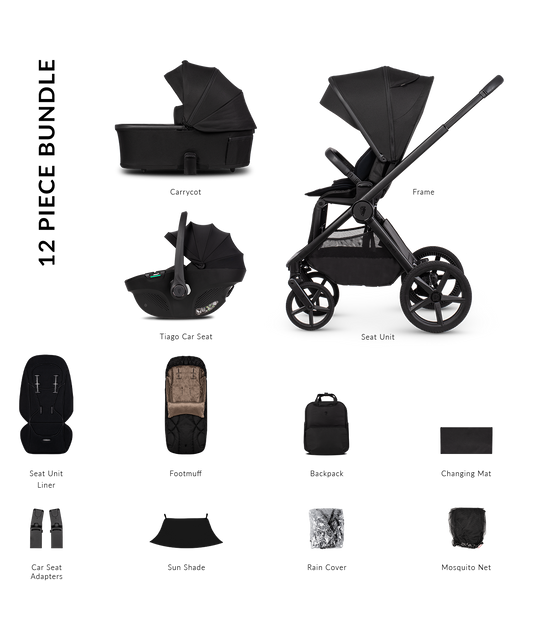 Venicci Upline 3 - 3-in-1 Comfort Travel System Bundle with Venicci Tiago Infant Car Seat