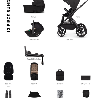 Venicci Upline 3 - 3-in-1 Comfort Travel System Bundle with Venicci Tiago Infant Car Seat