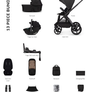 Venicci Upline 3 - 3-in-1 Comfort Travel System Bundle with Venicci Tiago Infant Car Seat