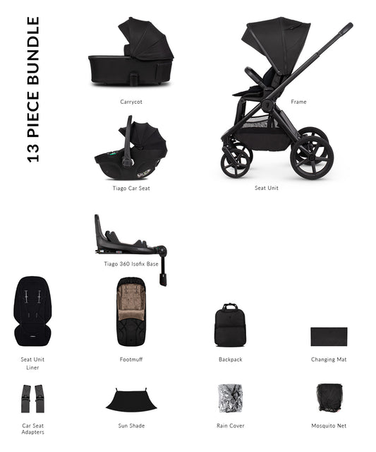 Venicci Upline 3 - 3-in-1 Comfort Travel System Bundle with Venicci Tiago Infant Car Seat