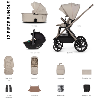 Venicci Upline 3 - 3-in-1 Comfort Travel System Bundle with Venicci Tiago Infant Car Seat