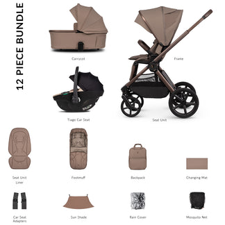 Venicci Upline 3 - 3-in-1 Comfort Travel System Bundle with Venicci Tiago Infant Car Seat