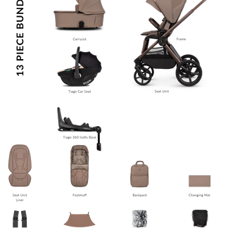 Venicci Upline 3 - 3-in-1 Comfort Travel System Bundle with Venicci Tiago Infant Car Seat