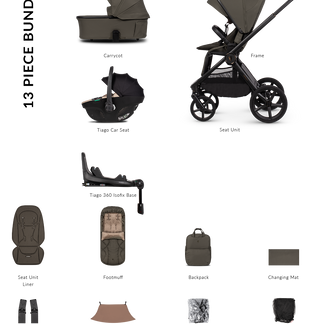 Venicci Upline 3 - 3-in-1 Comfort Travel System Bundle with Venicci Tiago Infant Car Seat