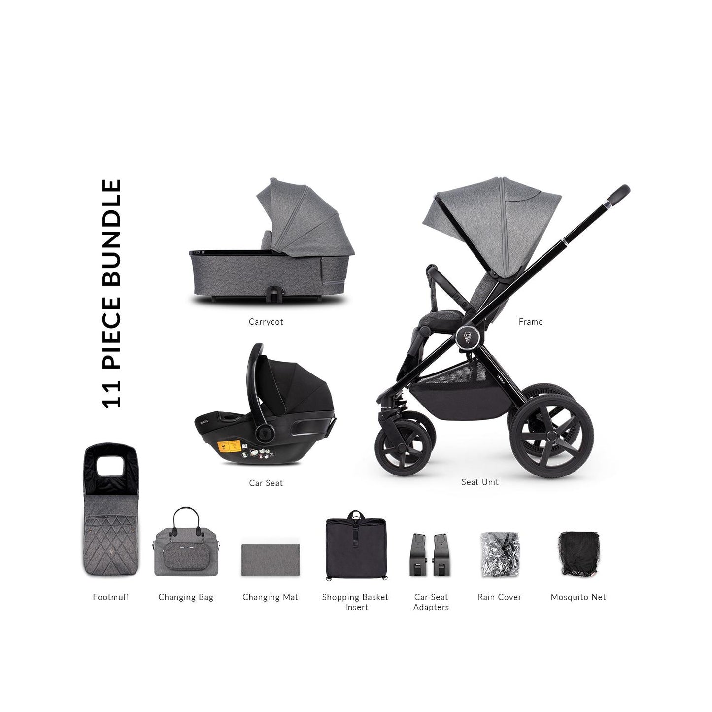 Venicci Upline 3 in 1 with Venicci Engo Car Seat and Isofix Base