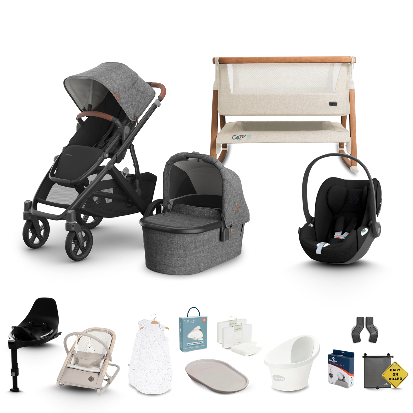 UPPAbaby Vista V3 - Complete Newborn Bundle with Cybex Cloud T Travel System