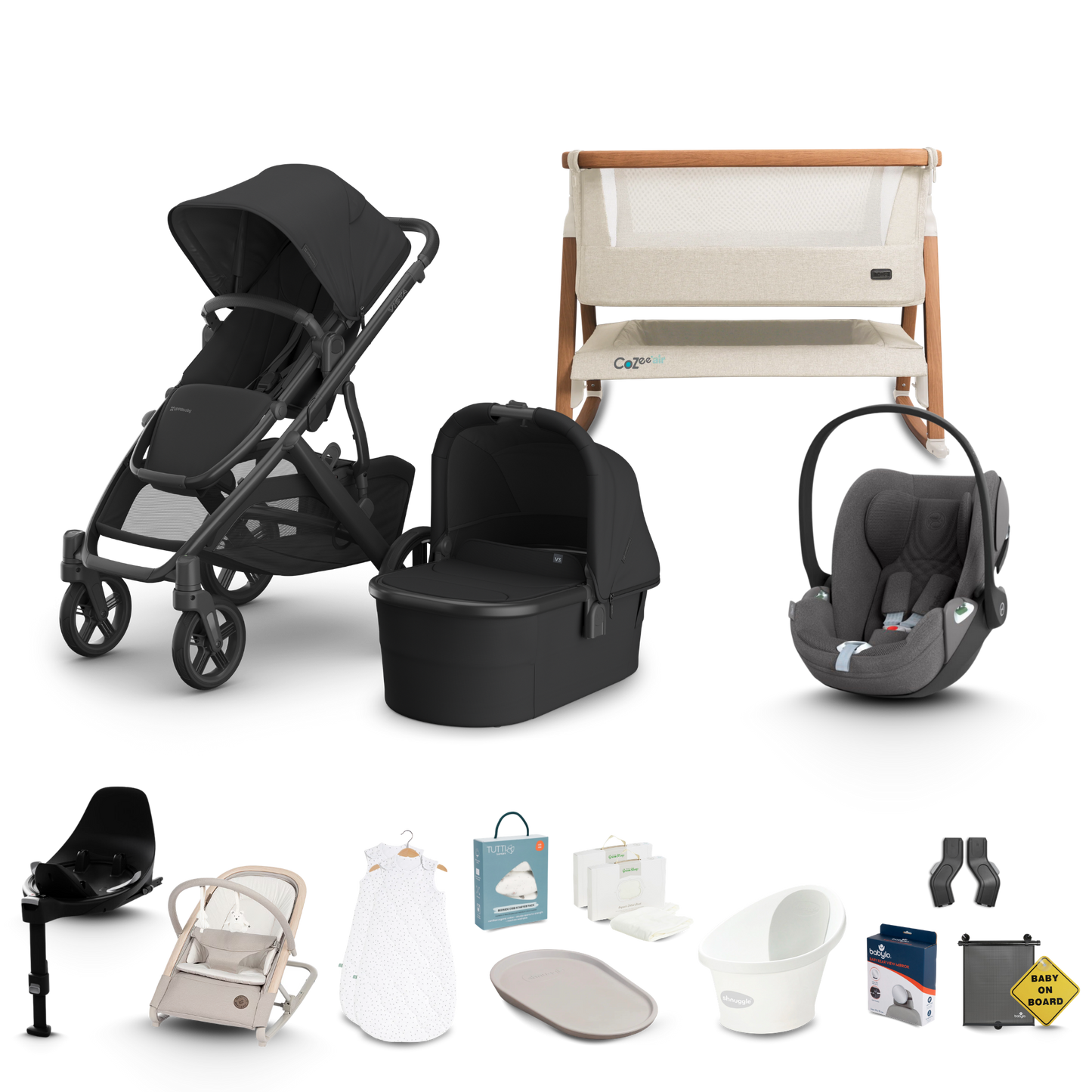 UPPAbaby Vista V3 - Complete Newborn Bundle with Cybex Cloud T Travel System