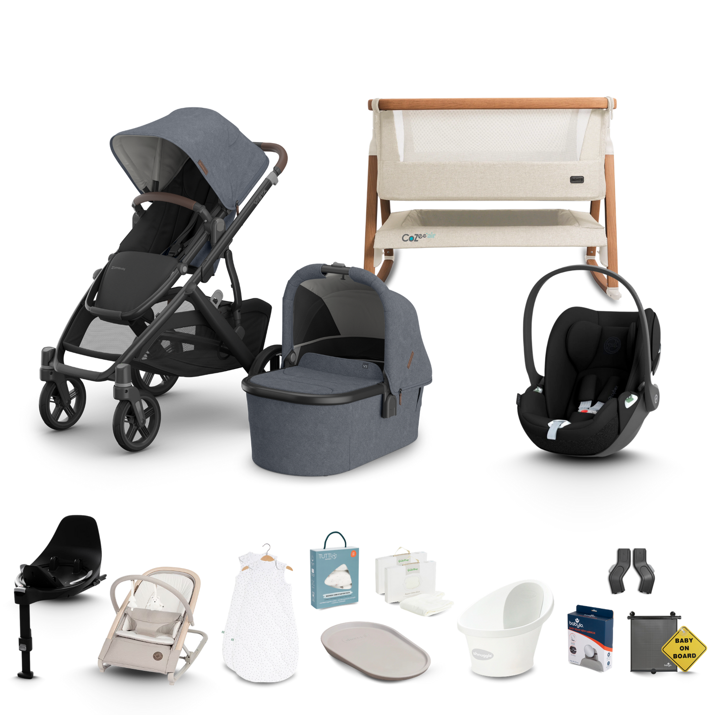 UPPAbaby Vista V3 - Complete Newborn Bundle with Cybex Cloud T Travel System