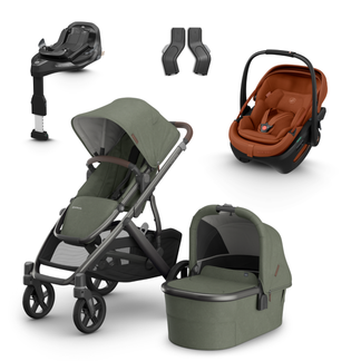 UPPAbaby Vista V3 Buggy with Maxi Cosi Coral Slide Pro Infant Car Seat & Isofix Base