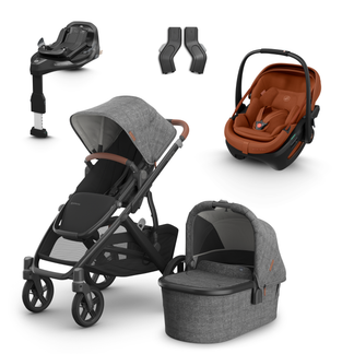 UPPAbaby Vista V3 Buggy with Maxi Cosi Coral Slide Pro Infant Car Seat & Isofix Base