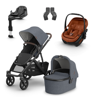 UPPAbaby Vista V3 Buggy with Maxi Cosi Coral Slide Pro Infant Car Seat & Isofix Base