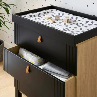 CuddleCo Rafi 3 Piece Set with Cot Bed, Dresser and Wardrobe