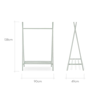 CuddleCo Nola 3 Piece Set with Cot Bed, Open Changer and Clothes Rail