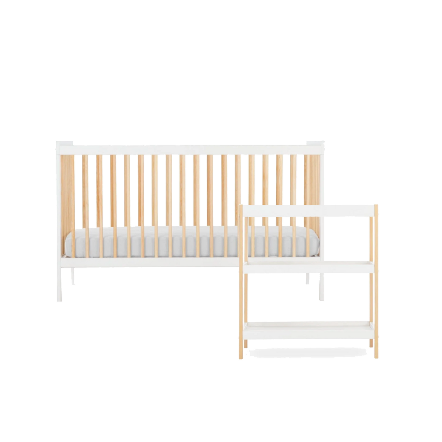 CuddleCo Nola 2 Piece Set with Cot Bed and Open Changer