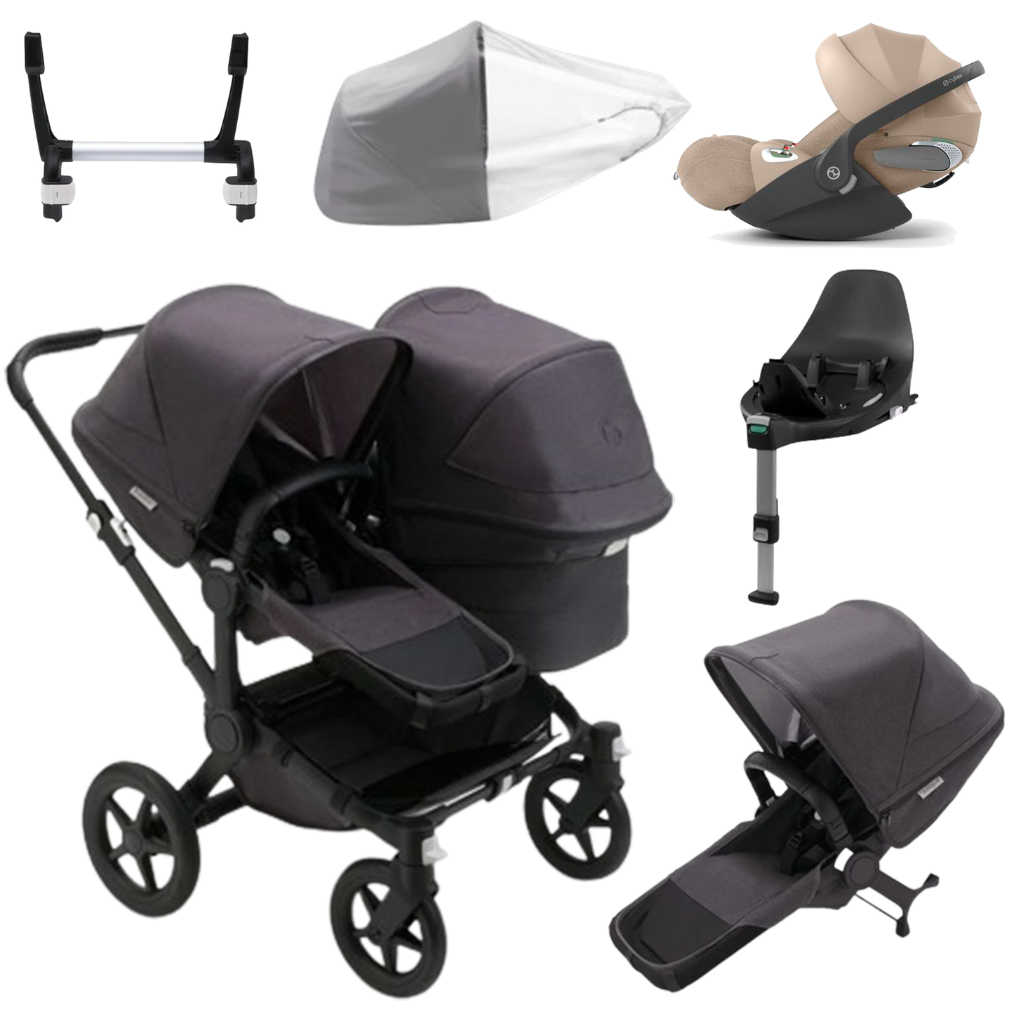 Bugaboo Donkey 5 Duo (Double) with Cybex Cloud T and Base T