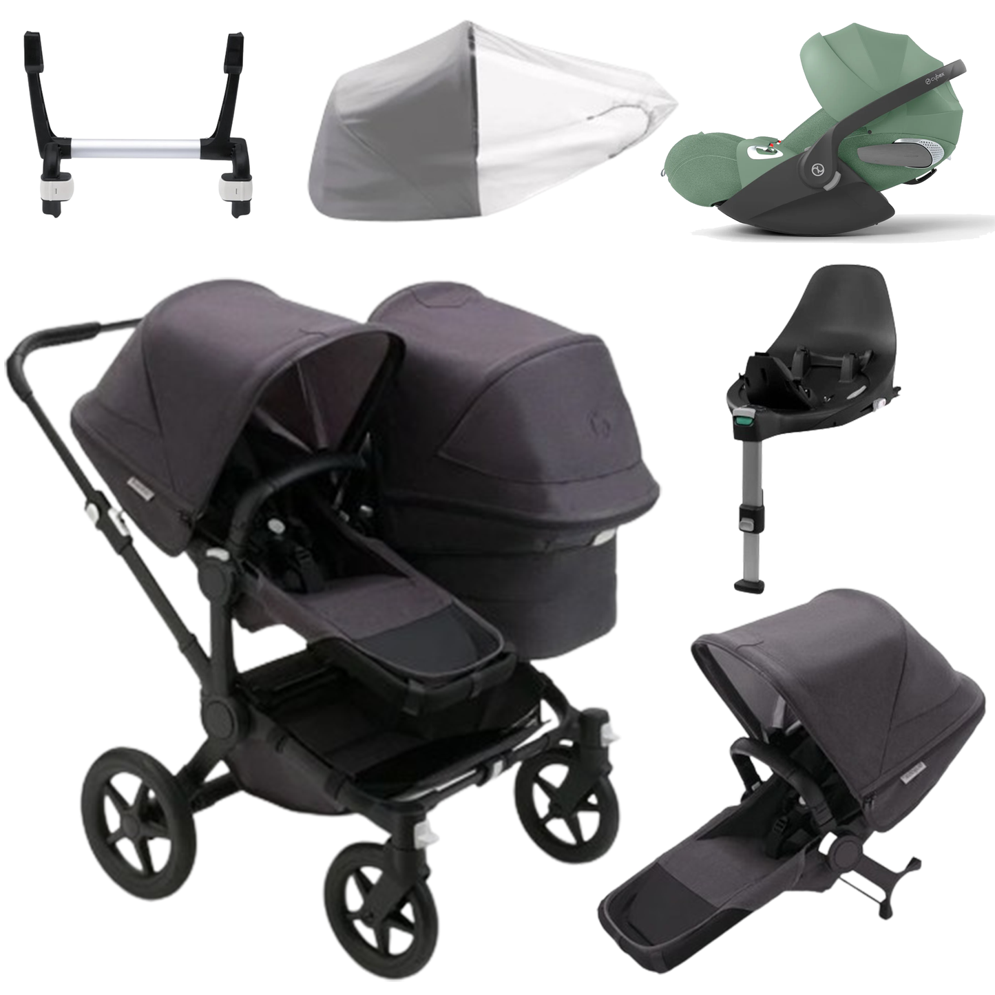 Bugaboo Donkey 5 Duo (Double) with Cybex Cloud T and Base T