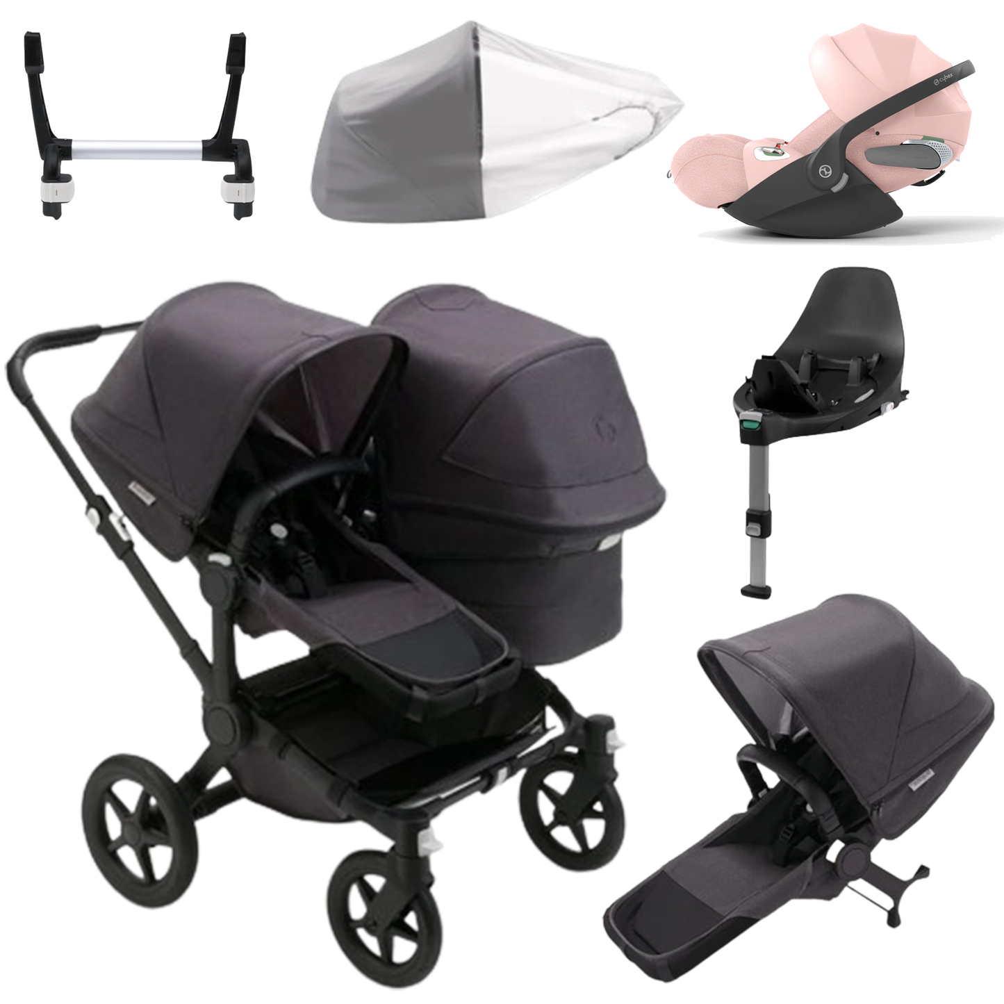 Bugaboo Donkey 5 Duo (Double) with Cybex Cloud T and Base T