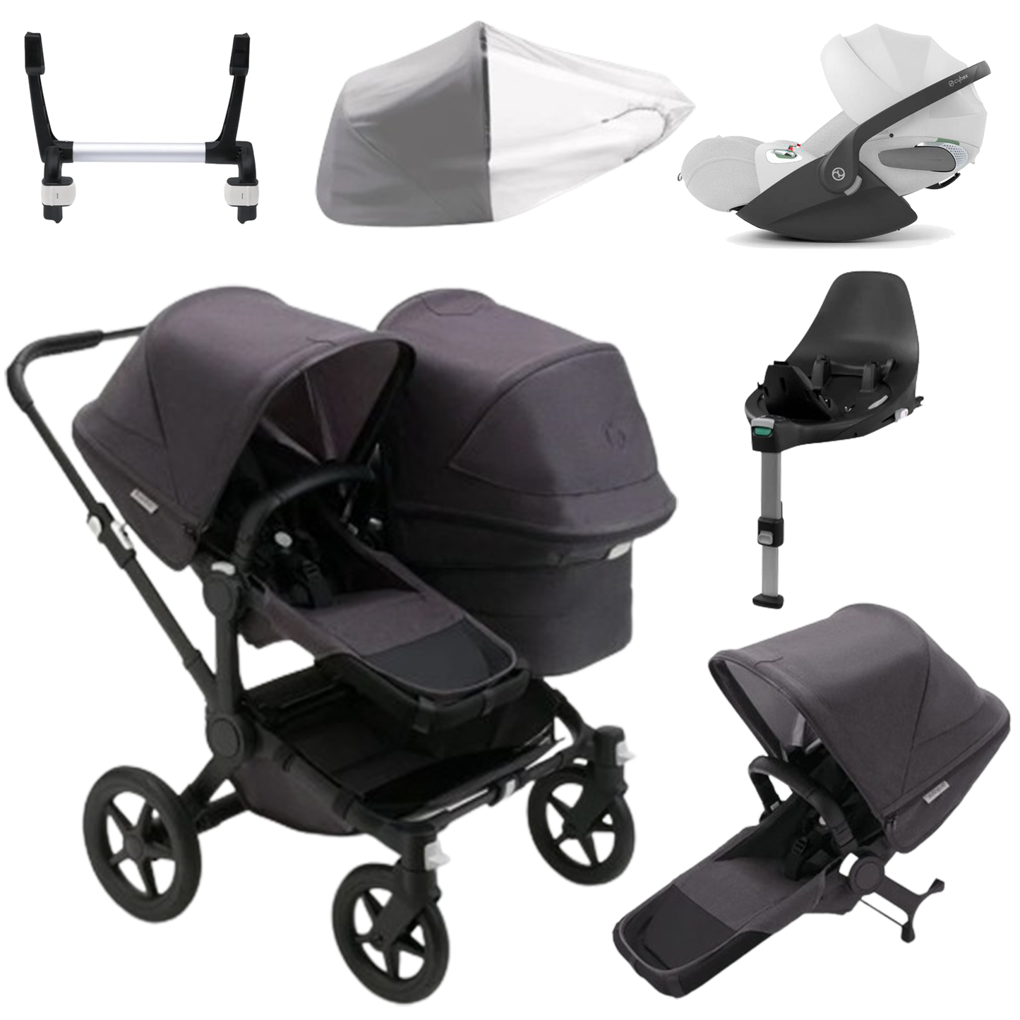 Bugaboo Donkey 5 Duo (Double) with Cybex Cloud T and Base T