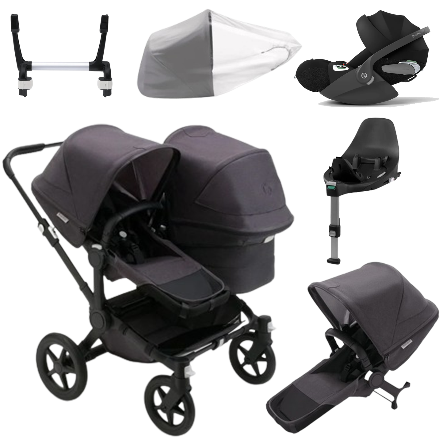 Bugaboo Donkey 5 Duo (Double) with Cybex Cloud T and Base T